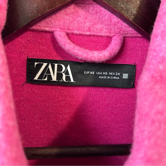 Zara Metal Button Cropped Jacket Pink - Picture 7 of 14